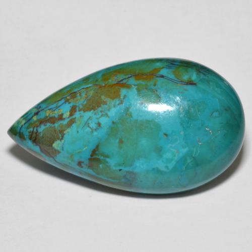 Chrysocolla Cabujón Pera de 15,98 ct de Australia, Dimensión 27,3 x 15,7mm, Claridad Opaco, Piedra preciosa natural No tratado, 1 pieza de Chrysocolla en color Multicolor, Dureza Mohs de 2 - 4, Photo A