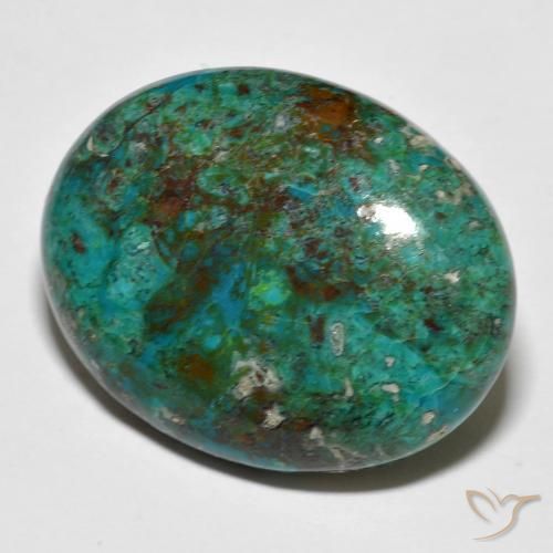 Chrysocolle Ovale en damier des États-Unis 23,31 ct, dimension 26,6 x 20,3mm, pureté Opaque , pierre gemme naturelle Non traité, 1 pièce de chrysocolle de couleur Multicolore, dureté Mohs de 2 à 4, Photo A