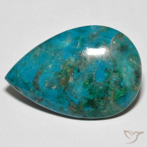 Chrysocolle Multicolore Poire 29,6 x 20mm d'Australie, poids de 20,49 ct, pierre gemme naturelle Non traité de pureté Opaque , 1 pièce de chrysocolle pear cabochon, couleur : Multicolore, dureté de Mohs de 2 à 4, Photo A