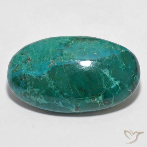 Chrysocolle Turquoise Ovale 13,62 ct d'Australie, Dimension 23,9 x 13,8mm, Pierre gemme naturelle Non traité, pureté Opaque , 1 pièce de chrysocolle oval cabochon, dureté de Mohs de 2 à 4, Photo A