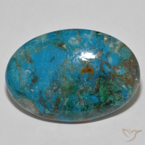 Chrysocolle Ovale en damier des États-Unis 45,27 ct, dimension 36,3 x 25mm, pureté Opaque , pierre gemme naturelle Non traité, 1 pièce de chrysocolle de couleur Multicolore, dureté Mohs de 2 à 4, Photo A