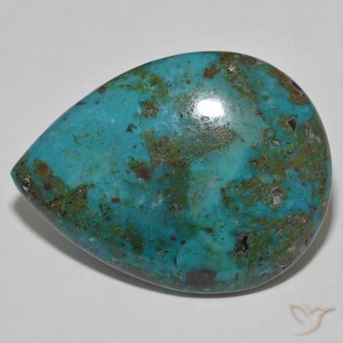 51.51 ct Pear Chrysocolla, 41.1 x 31.1 mm From Australia, Photo A