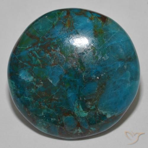 44.00 ct Multicolor Chrysocolla Stone, Natural Chrysocolla in Round Cabochon Shape for Sale