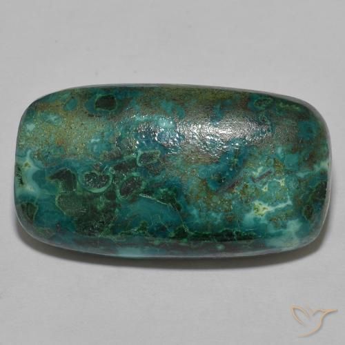 22.39 ct Multicolor Chrysocolla Stone, Natural Chrysocolla in Cushion Cabochon Shape for Sale