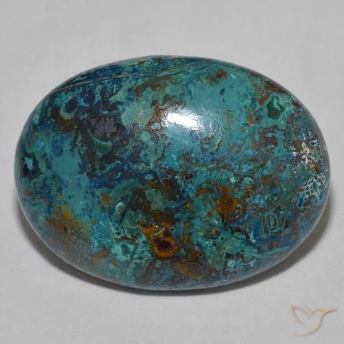 Chrysocolle Multicolore oval cabochon d'Australie, 28,6 x 21,3mm, poids de 31,1 ct, pierre gemme naturelle Non traité de pureté Opaque , 1 pièce de chrysocolle, couleur Multicolore, dureté Mohs de 2 à 4, Photo A