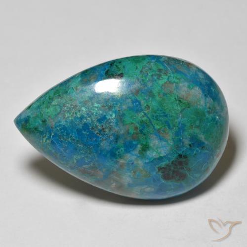 31.3 ct Pear Chrysocolla, 30 x 20.7 mm From Australia, Photo A