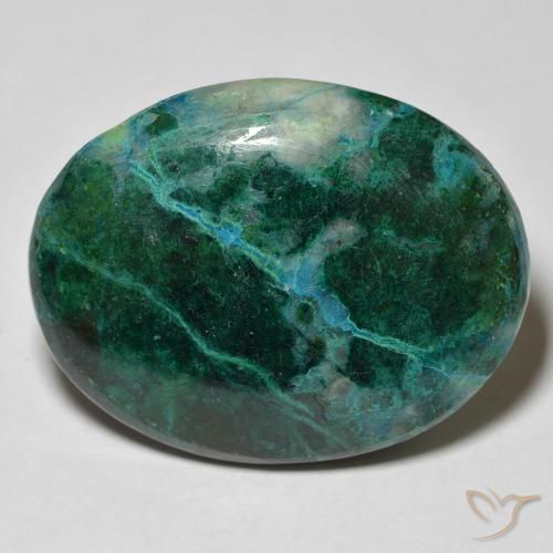Chrysocolle Ovale en damier des États-Unis 21,93 ct, dimension 25,4 x 19,8mm, pureté Opaque , pierre gemme naturelle Non traité, 1 pièce de chrysocolle de couleur Multicolore, dureté Mohs de 2 à 4, Photo A