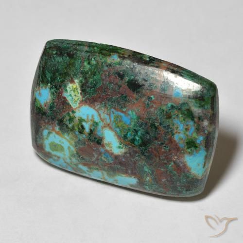 28.15 ct Multicolor Chrysocolla Stone, Natural Chrysocolla in Cushion Cabochon Shape for Sale