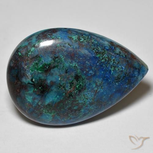 Chrysocolle Poire en damier des États-Unis 26,6 ct, dimension 28,2 x 20,2mm, pureté Opaque , pierre gemme naturelle Non traité, 1 pièce de chrysocolle de couleur Multicolore, dureté Mohs de 2 à 4, Photo A