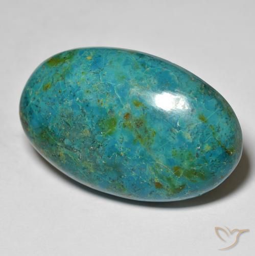 Chrysocolle Multicolore Ovale 37,55 ct d'Australie, Dimension 33,1 x 20,5mm, Pierre gemme naturelle Non traité, pureté Opaque , 1 pièce de chrysocolle oval cabochon, dureté de Mohs de 2 à 4, Photo A