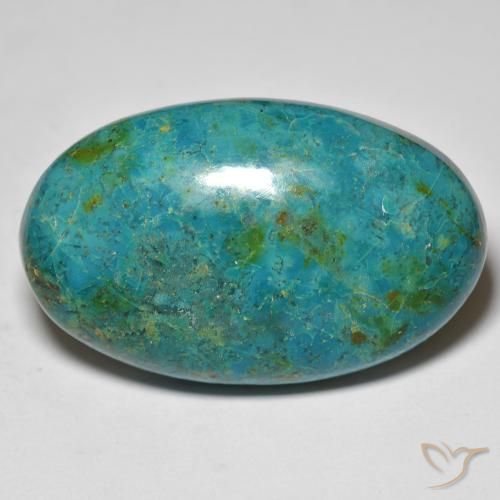 37.55 ct Multicolor Chrysocolla Stone, Natural Chrysocolla in Oval Cabochon Shape for Sale