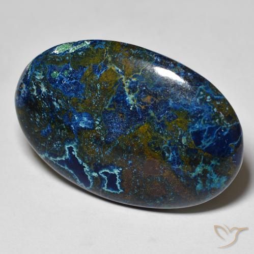 27.23 ct Multicolor Chrysocolla Stone, Natural Chrysocolla in Oval Cabochon Shape for Sale