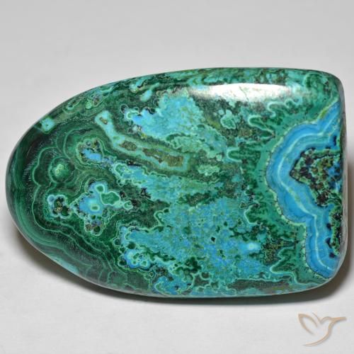 Chrysocolle Multicolore Fantaisie 40,2x27,6 mm d'Australie, poids de 69,97 ct, pierre gemme naturelle Non traité de pureté Opaque , 1 pièce de chrysocolle fancy cabochon, couleur : Multicolore, dureté de Mohs de 2 à 4, Photo A
