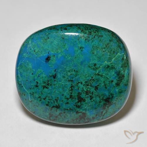 Chrysocolle Multicolore cushion cabochon 32,2 x 28,5mm d'Australie, poids de 73,85 ct, pierre gemme naturelle Non traité de pureté Opaque , 1 pièce de chrysocolle, couleur : Multicolore, dureté de Mohs de 2 à 4, Photo A