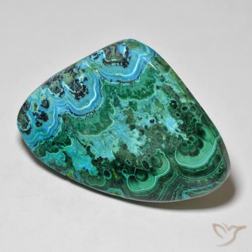 Chrysocolle Multicolore Poire 39,8 x 28,6mm d'Australie, poids de 47,89 ct, pierre gemme naturelle Non traité de pureté Opaque , 1 pièce de chrysocolle pear cabochon, couleur : Multicolore, dureté de Mohs de 2 à 4, Photo A