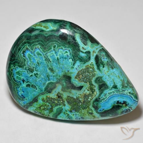 77.41 ct Pear Chrysocolla, 43.3 x 33.8 mm From Australia, Photo A