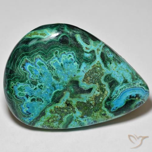 77.41 ct Multicolor Chrysocolla Stone, Natural Chrysocolla in Pear Cabochon Shape for Sale
