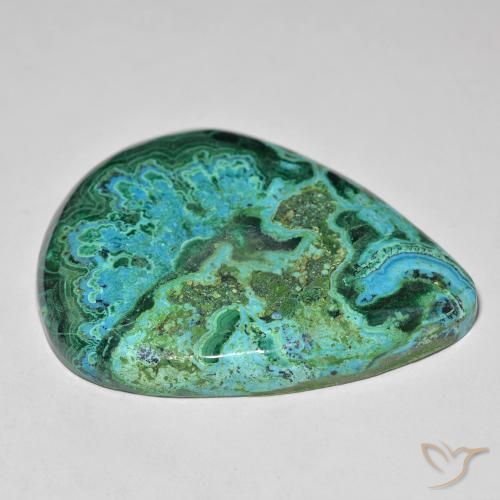 Chrysocolla Gemstone in 43.3 x 33.8 mm Size for Sale, Chrysocolla Stone in Multicolor Color