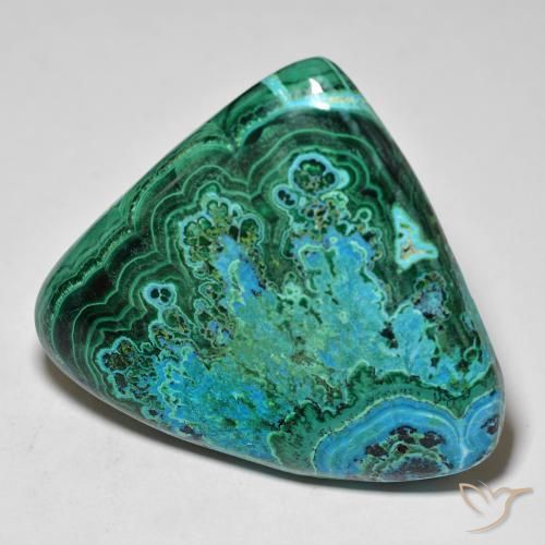 77.47 ct Multicolor Chrysocolla Stone, Natural Chrysocolla in Trillion Cabochon Shape for Sale