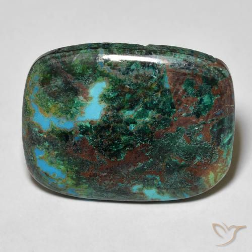 Crisocolla Cabochon a cuscino da 17,54 ct dall'Australia, dimensione 23 x 18,1mm, purezza Opaque, pietra preziosa naturale non trattati, Crisocolla 1pc in colore Multicolore, durezza Mohs di 2 - 4, Photo A