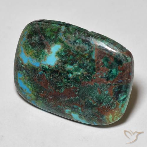 17.54 ct Multicolor Chrysocolla Stone, Natural Chrysocolla in Cushion Cabochon Shape for Sale