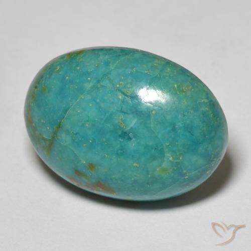 15.65 ct Turquoise Chrysocolla Stone, Natural Chrysocolla in Oval Cabochon Shape for Sale