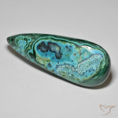 79.63 ct Multicolor Chrysocolla Stone, Natural Chrysocolla in Pear Cabochon Shape for Sale