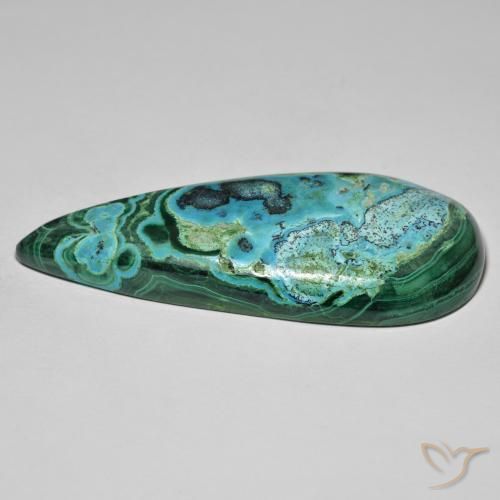 Chrysocolla Gemstone in 53.6 x 21.1 mm Size for Sale, Chrysocolla Stone in Multicolor Color