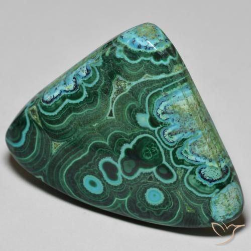 65.52 ct Multicolor Chrysocolla Stone, Natural Chrysocolla in Trillion Cabochon Shape for Sale