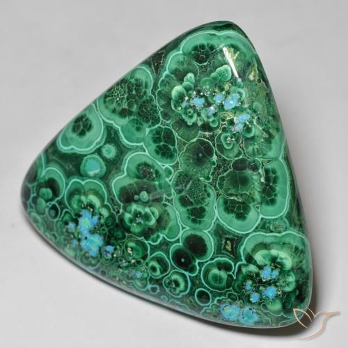 121.07 ct Multicolor Chrysocolla Stone, Natural Chrysocolla in Trillion Cabochon Shape for Sale