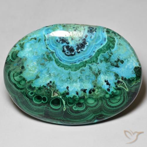 Chrysocolle Multicolore oval cabochon d'Australie, 42 x 33,4mm, poids de 77,09 ct, pierre gemme naturelle Non traité de pureté Opaque , 1 pièce de chrysocolle, couleur Multicolore, dureté Mohs de 2 à 4, Photo A