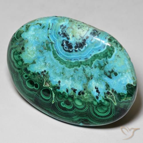 77.09 ct Multicolor Chrysocolla Stone, Natural Chrysocolla in Oval Cabochon Shape for Sale