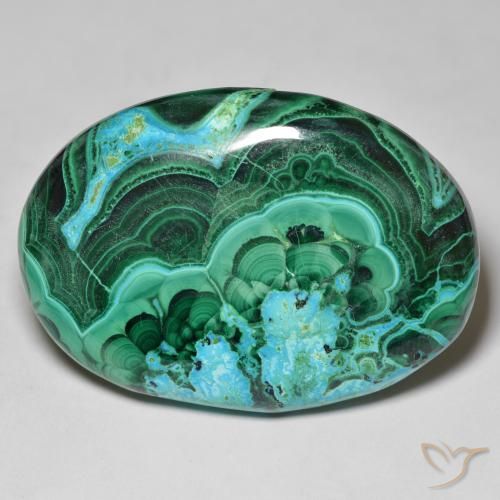 Chrysocolle Ovale en damier des États-Unis 105,3 ct, dimension 46,6 x 34,1mm, pureté Opaque , pierre gemme naturelle Non traité, 1 pièce de chrysocolle de couleur Multicolore, dureté Mohs de 2 à 4, Photo A