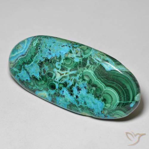 80.36 ct Multicolor Chrysocolla Stone, Natural Chrysocolla in Oval Cabochon Shape for Sale