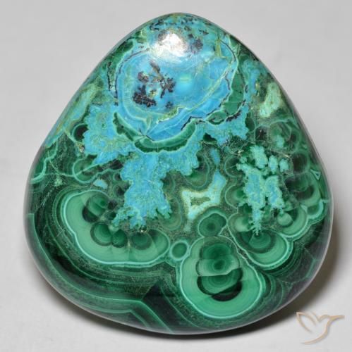 67.02 ct Pear Chrysocolla, 34.3 x 32.1 mm From Australia, Photo A