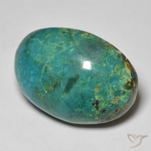20.87 ct Multicolor Chrysocolla Stone, Natural Chrysocolla in Oval Cabochon Shape for Sale