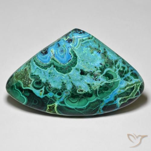 Chrysocolle Multicolore Poire 70,52 ct d'Australie, Dimension 46,8 x 30,9mm, Pierre gemme naturelle Non traité, pureté Opaque , 1 pièce de chrysocolle pear cabochon, dureté de Mohs de 2 à 4, Photo A