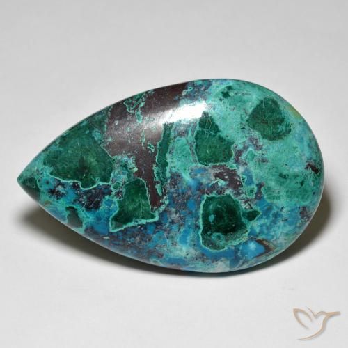 42 x 27,2mm Crisocolla multicolore taglio pera dall'Australia, peso di 58,15 ct, pietra preziosa naturale non trattati in purezza Opaque, 1 pezzo Crisocolla Cabochon pera - Colore: Multicolore, durezza Mohs di 2 - 4 , Photo A