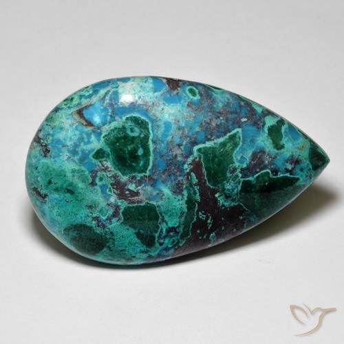 58.15 ct Multicolor Chrysocolla Stone, Natural Chrysocolla in Pear Cabochon Shape for Sale