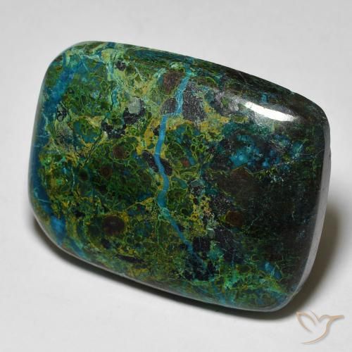 42.48 ct Multicolor Chrysocolla Stone, Natural Chrysocolla in Cushion Cabochon Shape for Sale