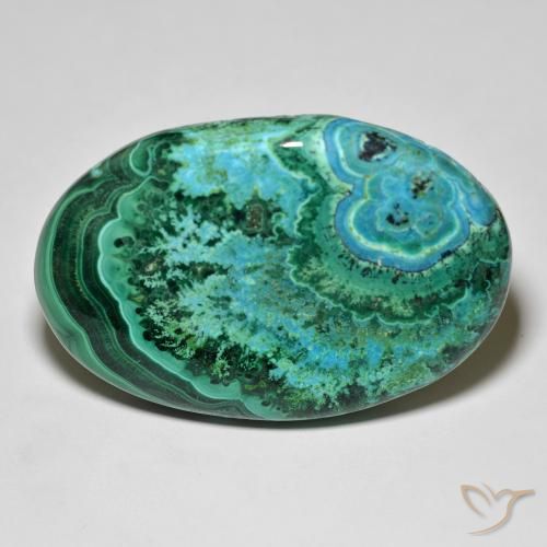 78.15 ct Multicolor Chrysocolla Stone, Natural Chrysocolla in Oval Cabochon Shape for Sale
