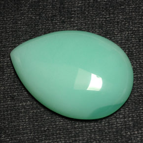 50.12 ct Green Chrysoprase Gemstone, Chrysoprase Gem in Pear Cabochon Shape for Sale.