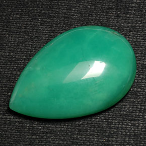 50.20 ct Green Chrysoprase Gemstone, Chrysoprase Gem in Pear Cabochon Shape for Sale.