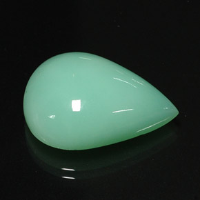 16.75 ct Green Chrysoprase Gemstone, Chrysoprase Gem in Pear Cabochon Shape for Sale.