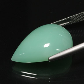 16.75 ct Green Chrysoprase Stone, Natural Chrysoprase in Pear Cabochon Shape for Sale