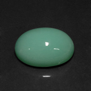 14.08 ct Green Chrysoprase Gemstone, Chrysoprase Gem in Oval Cabochon Shape for Sale.