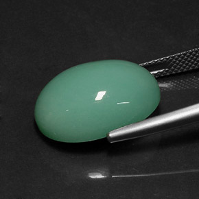 Chrysoprase Gemstone in 18 x 13 mm (calibrated) Size for Sale, Chrysoprase Stone in Green Color