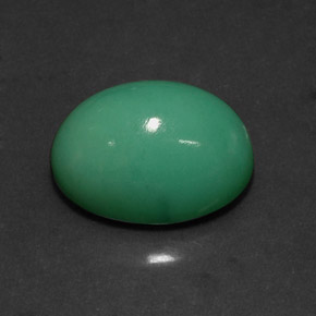 14.83 ct Green Chrysoprase Gemstone, Chrysoprase Gem in Oval Cabochon Shape for Sale.