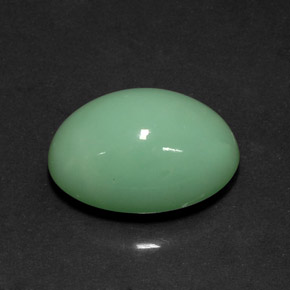 12.08 ct Green Chrysoprase Gemstone, Chrysoprase Gem in Oval Cabochon Shape for Sale.