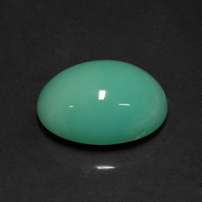 13.08 ct Green Chrysoprase Gemstone, Chrysoprase Gem in Oval Cabochon Shape for Sale.